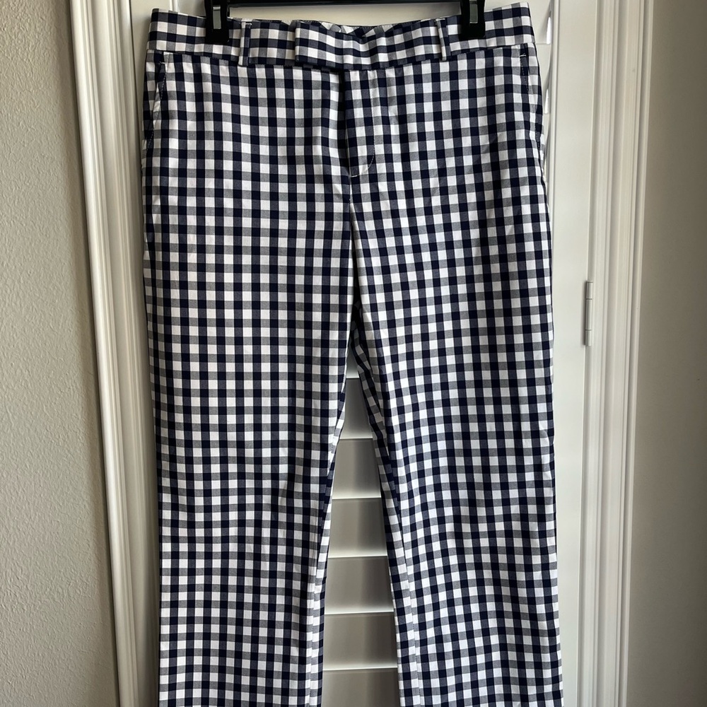 Navy Blue gingham. Great condition.